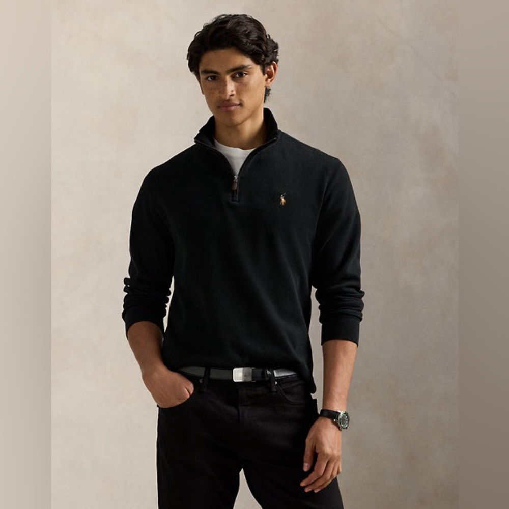 Polo Ralph Lauren Estate Rib Quarter Zip Pullover Men’s size LT Black